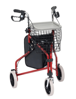 Tri Wheel Walker with Basket and Tray