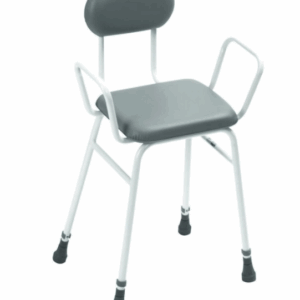 Perching Stool with Padded Back and Arms